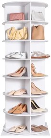 VEVOR 7-Tier Rotating Shoe Rack Tower 360°Spinning Shoe Display with Base Black