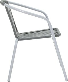 Πολυθρόνα Obbi pakoworld μέταλλο-pe γκρι 53x59x72εκ