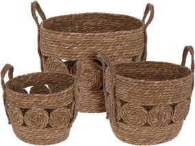 ΨΆΘΙΝΑ &amp; ΥΦΑΣΜΆΤΙΝΑ ΚΑΛΆΘΙΑ BASKET SET CATTAIL 3 SIZES KR2002180