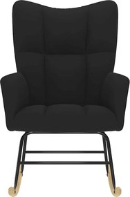 vidaXL Κουνιστή Πολυθρόνα Μαύρη Υφασμάτινη