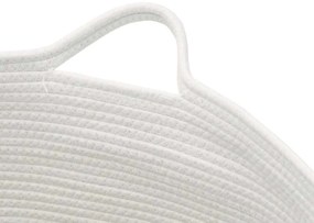 vidaXL Καλάθι Απλύτων Γκρι και Λευκό Ø55x36 εκ. Βαμβακερό