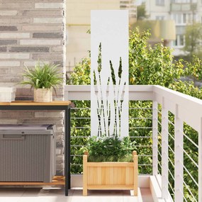 vidaXL Οθόνη Ιδιωτικότητας Κήπου Μαιανδρικό σχέδιο Λευκό 32 χ 140 εκ