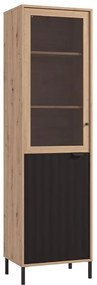 Βιτρίνα Vandea 1K VS1 Artisan - Μαύρο Μάτ 55x40x195 εκ. 55x40x195 εκ.