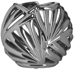 Βάζο Κεραμικό Όστρακο 3-70-619-0020 20x11x17cm Silver Inart Κεραμικό