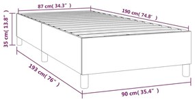 Πλαίσιο Κρεβατιού Boxspring Ανοιχτό Γκρι 90x190 εκ. Υφασμάτινο - Γκρι