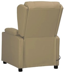 vidaXL Πολυθρόνα Μασάζ Ανακλινόμενη Καπουτσίνο Συνθ. Δέρμα