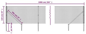 Συρματόπλεγμα Περίφραξης Ανθρακί 1,1 x 10 μ. με Καρφωτές Βάσεις - Ανθρακί