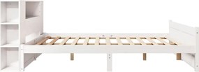 vidaXL Κρεβάτι Βιβλιοθήκη Χωρίς Στρώμα 140x200 εκ Μασίφ Ξύλο Πεύκο