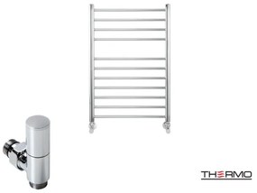 Thermo BELLAVIA Θερμαινόμενη πετσετοκρεμάστρα από ανοξείδωτο χάλυβα με υδραυλική λειτουργία, 75x50cm Inox Polished