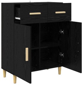 vidaXL Πλαϊνό γραφείο Μαύρη δρυς 34 x 69.5 x 89 εκ Επεξεργασμένο ξύλο
