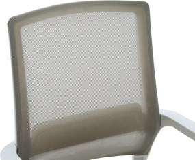 Καρέκλα επισκέπτη Palma pakoworld λευκή- mesh γκρι 46x52x94εκ