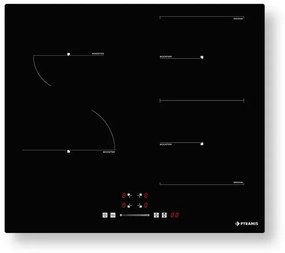 Hob Induction Pyramis Touch without Frame PHI62432FMB 59x52x6 εκ.