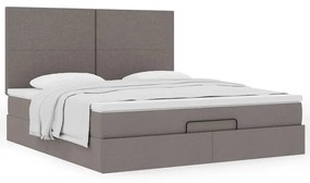 vidaXL Οθωμανικό κρεβάτι με στρώμα Taupe 160x200cm ύφασμα