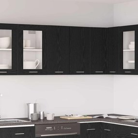 vidaXL Κρεμαστό ντουλάπι με ράφι Lyon Μαύρη Οξυά 60 x 31 x 60 εκ.