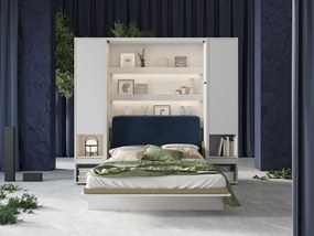 Κρεβάτι - ντουλάπα Concept Pro Lenart AH103, Διπλό, Άσπρο, 180x200, Πλαστικοποιημένη μοριοσανίδα, Τάβλες για Κρεβάτι, 191x228x217cm | Epipla1.gr
