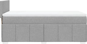vidaXL Κρεβάτι Boxspring με Στρώμα Ανοιχτό Γκρι 100x200 εκ. Υφασμάτινο