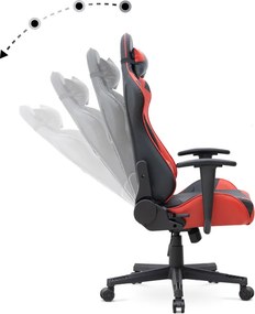 Καρέκλα γραφείου Gaming Alonso Megapap από τεχνόδερμα χρώμα κόκκινο - μαύρο 67x70x125/135 εκ.