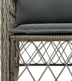 vidaXL Σετ Τραπεζαρίας Κήπου 7 τεμ. Γκρι Συνθ. Ρατάν με Μαξιλάρια