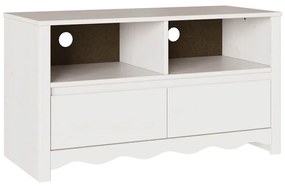 vidaXL Τηλεοπτική Βάση Λευκό 99 x 43 x 55 εκ. Μασίφ ξύλο πεύκου