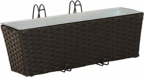 vidaXL Ραφήνα 2 pcs Μαύρο 50 x 17 x 17 εκ Μέταλλο