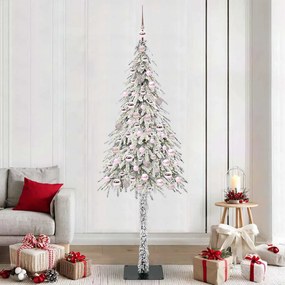 vidaXL Χριστουγεννιάτικο Δέντρο με 300 LED Λευκό 210 cm ΠΕ και Ατσάλι