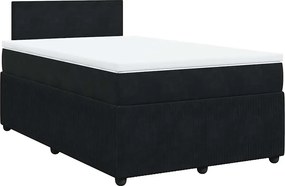 vidaXL Κρεβάτι Boxspring με Στρώμα Μαύρο 120x190 εκ. Βελούδινο