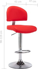 vidaXL Σκαμπό Μπαρ Κόκκινο από Συνθετικό Δέρμα