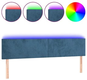Κεφαλάρι Κρεβατιού LED Σκούρο Μπλε 160x5x78/88 εκ. Βελούδινο 3121390