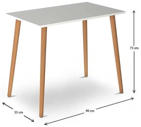 Τραπέζι Fiona Megapap από μελαμίνη χρώμα λευκό 90x55x75εκ.