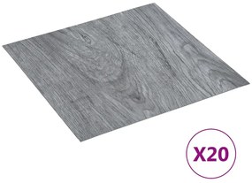 vidaXL Δάπεδο Αυτοκόλλητο Ανοιχτό Γκρι 20 τεμ. 1,86 μ² από PVC
