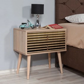 Κομοδίνο Soho Megapap χρώμα sonoma 60x40x61εκ.