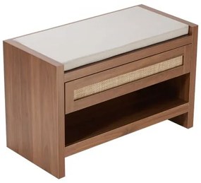 VEVOR Rattan Bench Woven Bench 30.9 Inches for Entryway Living Room &amp; Bedroom