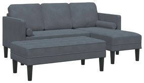 vidaXL Σετ Καναπέ 2 pcs Σκούρο γκρι 173 x 131 x 67 εκ Βελούδο