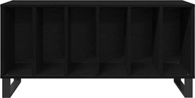 vidaXL Ντουλάπι δίσκων βινυλίου με ράφι Μαύρη Οξυά 100 x 38 x 48 εκ.