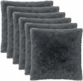 vidaXL Κάλυμμα Μαξιλαριού 6 pcs HEERLEN Ανθρακί 65 x 65 εκ. PV Φλίς