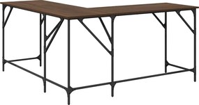 vidaXL Γραφείο Καφέ Δρυς 149x149x75 εκ. από Επεξεργασμένο Ξύλο