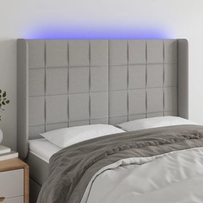 Κεφαλάρι Κρεβατιού LED Ανοιχτό Γκρι 147x16x118/128 εκ. - Γκρι