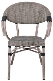 Πολυθρόνα Alu COSTA Antique Grey/Textilene Μπεζ 58x57x83cm
