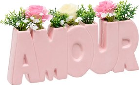 Τεχνητό Λουλούδι Σε Γλάστρα 26εκ. A-S Rose Flower 214015 Pink