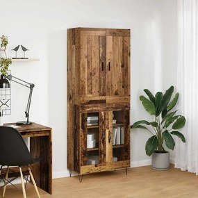 vidaXL Highboard 2 pcs Παλιό ξύλο Επεξεργασμένο ξύλο