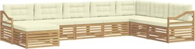 vidaXL Σειρά Καναπέ Εξωτερικού 8 pcs Λευκό και Κρεμ Πολυεστέρας