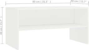 vidaXL Έπιπλο Τηλεόρασης Λευκό 80 x 40 x 40 εκ. από Επεξ. Ξύλο