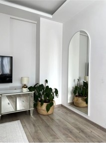Stewehome Οβάλ καθρέφτης δαπέδου με μεταλλικό πλαίσιο Λευκό 180x80 cm
