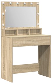 vidaXL Τουαλέτα με LED Φώτα Σομπάνα Δρυός 79x41x135 εκ
