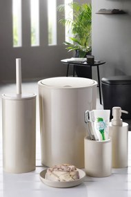 Stewehome Σετ μπάνιου 5 τεμαχίων από πλαστικό Μπεζ 18x18x25 cm