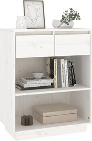 vidaXL Ντουλάπι Κονσόλα Λευκό 60 x 34 x 75 εκ. από Μασίφ Ξύλο Πεύκου