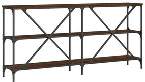vidaXL Τραπέζι Κονσόλα Καφέ Δρυς 160x30x75 εκ. Επεξ. Ξύλο/Σίδηρος