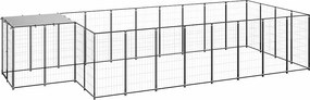 VidaXL Σπιτάκι Σκύλου Μαύρο 10,89 m² Ατσάλινο