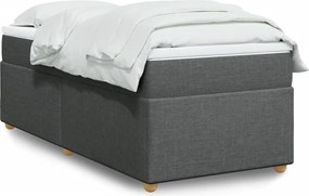 vidaXL Κρεβάτι Boxspring με Στρώμα Σκούρο Γκρι 80x200 εκ. Υφασμάτινο