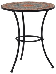 Τραπέζι Bistro «Μωσαϊκό» Πορτοκαλί/Γκρι 60 εκ. Κεραμικό - Πορτοκαλί
